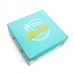Dus Nasi Kotak Box uk. 20x20 cm Biru Terima Kasih