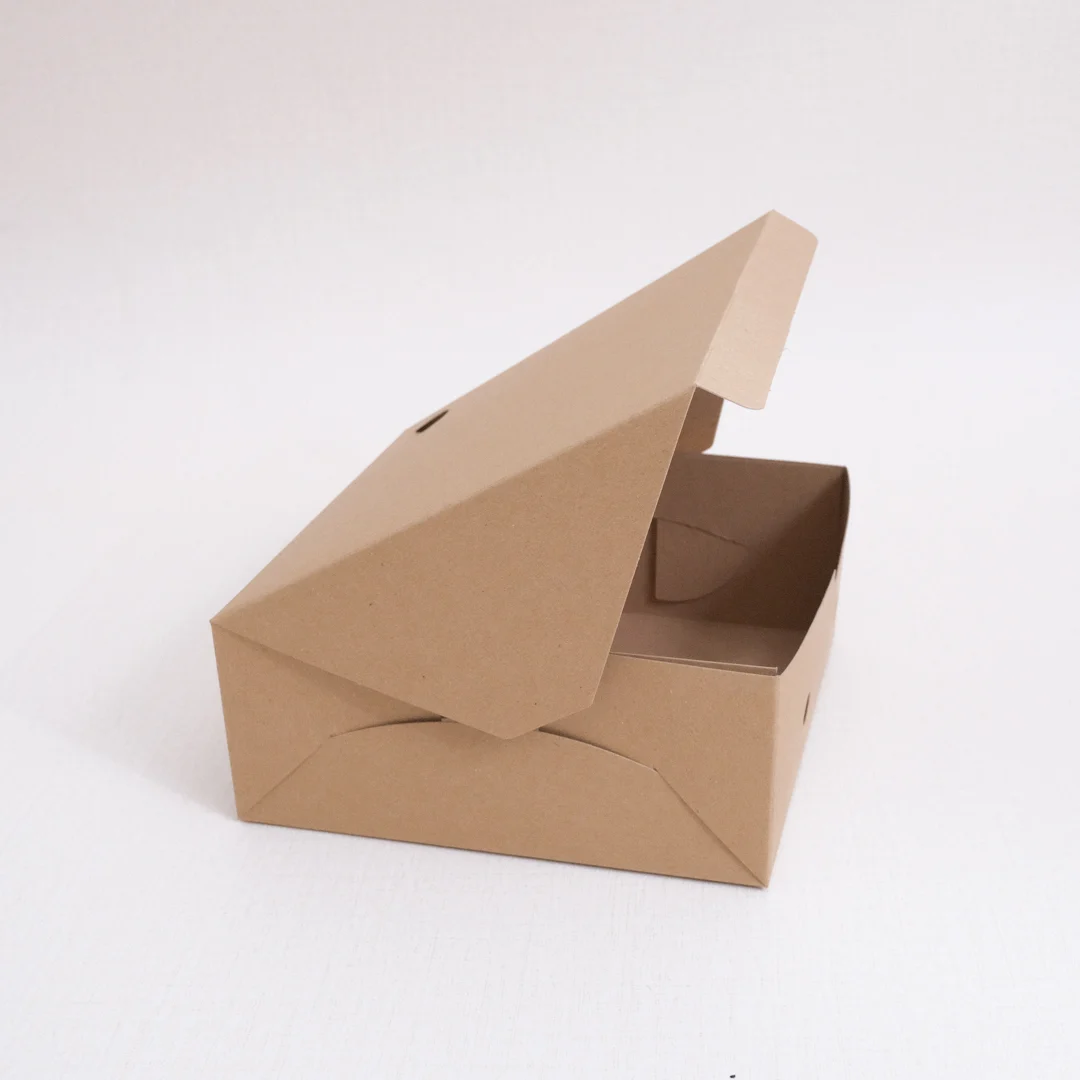 Dus Nasi Kraft 18x18 cm Tutup Sambung - Gambar 4